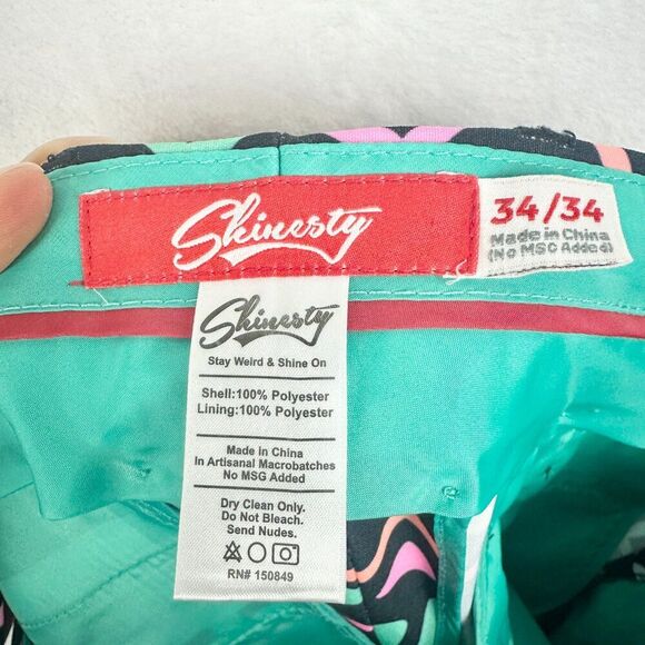 Shinesty The Sensual Succulent Neon Cactus Pants & Tie Set Size 34x34 Party Rave - Picture 7 of 7